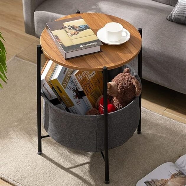 طاولة قهوة جانبية مع سلة للكتب😍