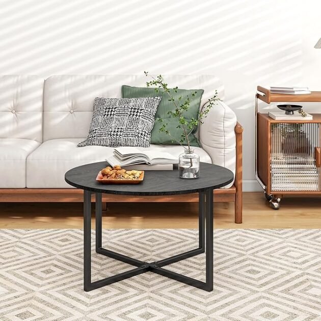 طاولة قهوة مستديرة بتصميم عصري
